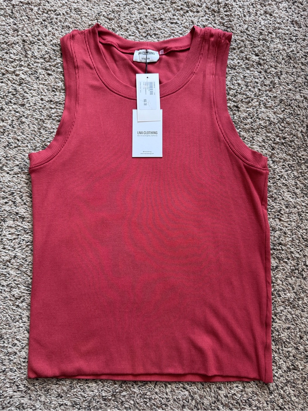 LNA Ribbed Tank Top - Bossanova color. Size: XL